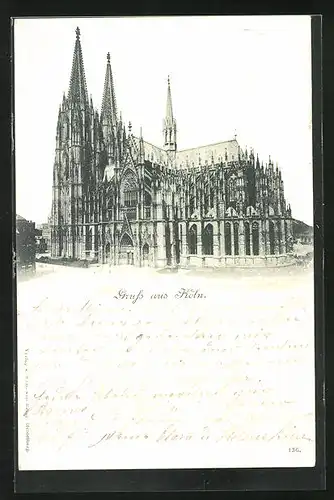 AK Köln a. Rhein, Dom, Ansicht von Süden mit dem Vorplatz