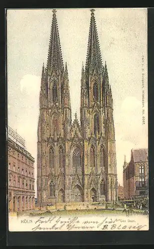 AK Köln a. Rhein, Dom, auf dem Vorplatz mit dem Hauptportal