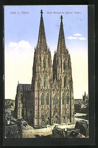 AK Köln a. Rhein, Dom, Westseite, das Hauptportal