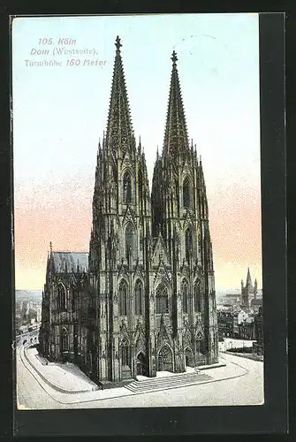 AK Köln a. Rhein, Dom, Ansicht von Westen