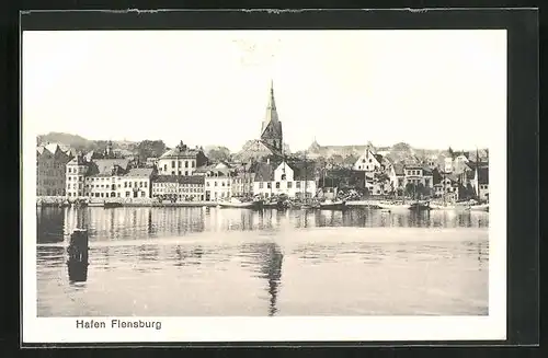 AK Flensburg, Blick in den Hafen