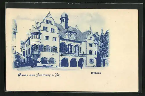 AK Freiburg i. Br., Blick zum Rathaus