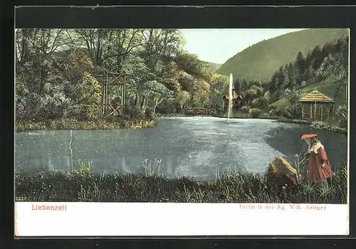 AK Liebenzell, Teich mit Fontäne