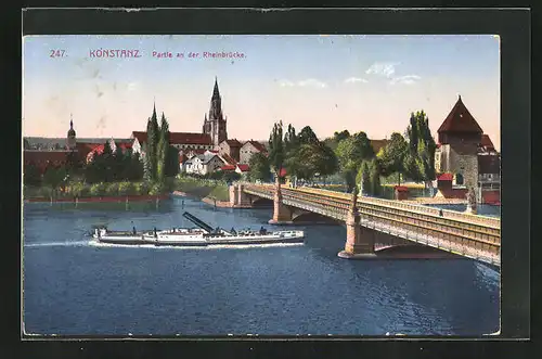 AK Konstanz, Partie an der Rheinbrücke