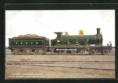 Künstler-AK Express Passenger Engine, South Eatern & Chatham Railway