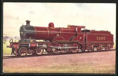 Künstler-AK Three Cylinder Compound Express Locomotive No. 1000, Midland Railway