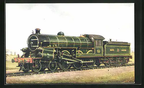Künstler-AK T.C. 13. N.E.R. 825 Express Goods Locomotive, englische Eisenbahn