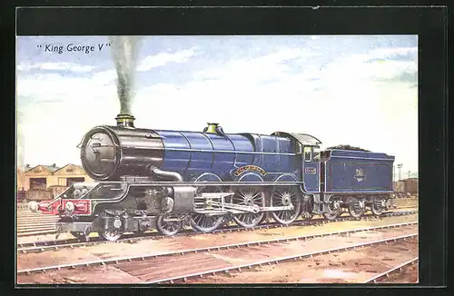 Künstler-AK King George V No. 6000, englische Eisenbahn