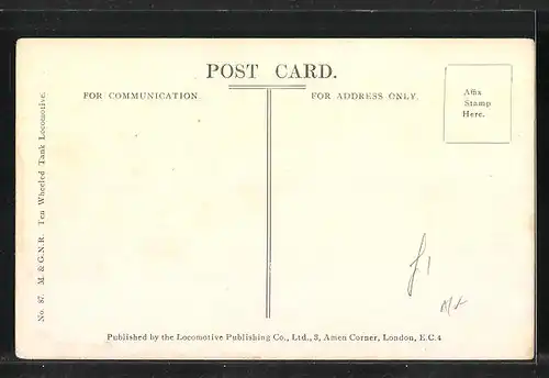 AK Ten Wheeled Tank Locomotive No. 41, Midland & Great Northern, englische Eisenbahn