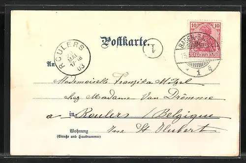 Künstler-AK Baden-Baden, Gesamtansicht