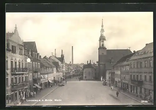 AK Lunzenau / Mulde, Markt