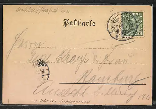 Künstler-AK Klein Machnow, alte Burg