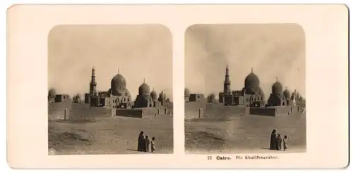 Stereo-Fotografie NPG, Ansicht Cairo, Wüste mit Blick auf die Khalifengräber