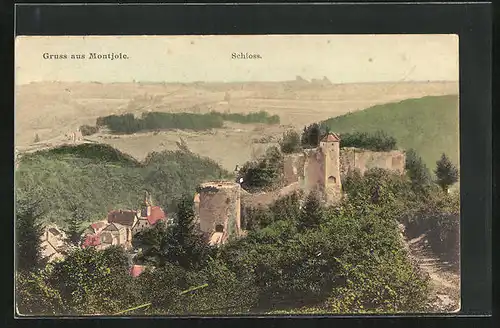 AK Montjoie, Schloss aus der Vogelschau