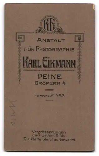 Fotografie Karl Eikmann, Peine, Gröpern 4, Portrait zwei Uffz. in Uniform Rgt. 29 mit Schützenschnur und Ordenband