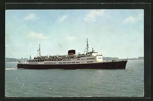 AK Paquebot Koningin Elisabeth, Ligne Maritime Oostende-Dover, Passagierschiff beim Auslaufen