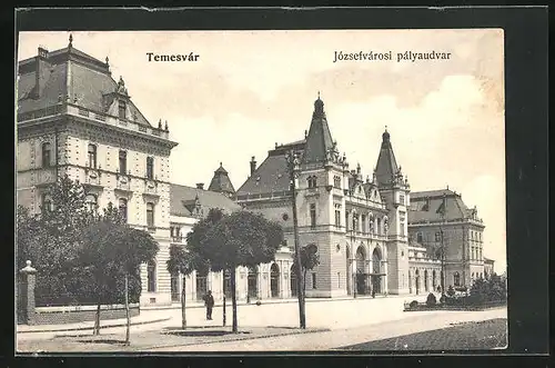 AK Temesvár, Josefstädter Bahnhof, Józsefvárosi pályaudvar