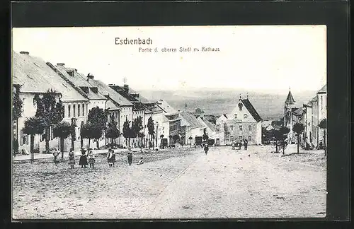 AK Eschenbach, Partie der oberen Stadt mit Rathaus