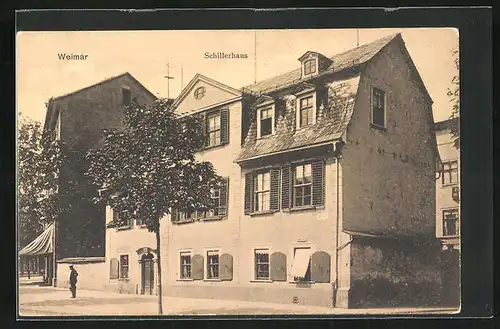 AK Weimar, Blick auf Schillerhaus