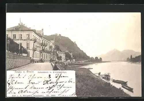 AK Rolandseck, Rheinpartie mit Siebengebirge