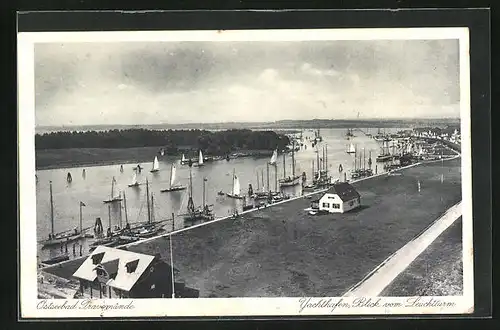AK Travemünde, Yachthafen, Blick vom Leuchtturm