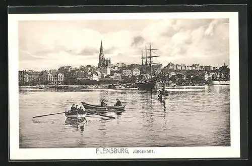 AK Flensburg, Jürgensby, Seegelschiff