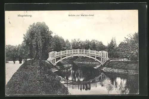 AK Magdeburg, Brücke zur Marien-Insel