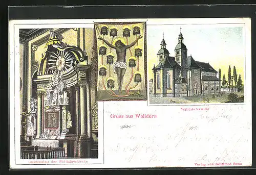AK Walldürn, Wallfahrtskirche, Gnadenaltar, Jesusbild
