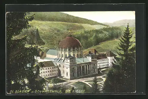 AK St. Blasien, Blick auf die Kirche