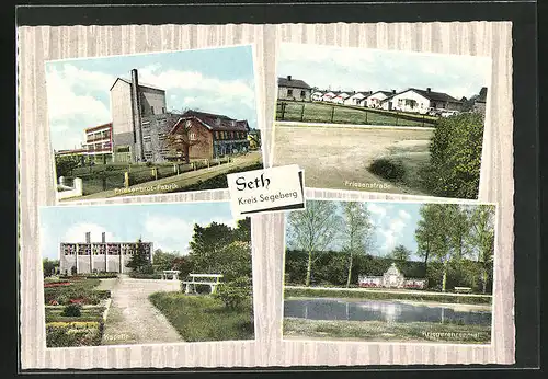 AK Seth, Friesenstrasse, Friesenbrot-Fabrik, Kapelle, Kriegerdenkmal