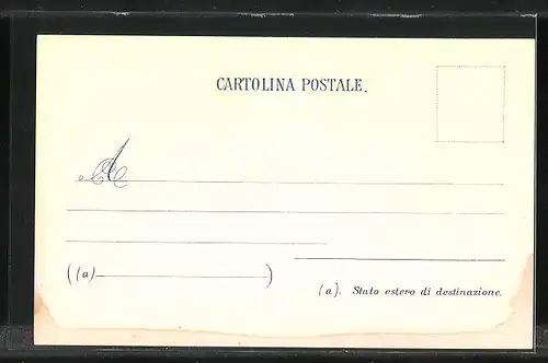 AK Italien, Briefmarken und Wappen des Landes