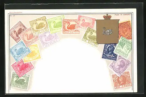 AK Western Australia, Briefmarken und National-Wappen