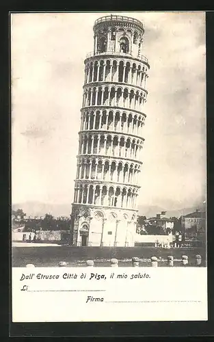 AK Pisa, La Torre Pendente, Der schiefe Turm von Pisa