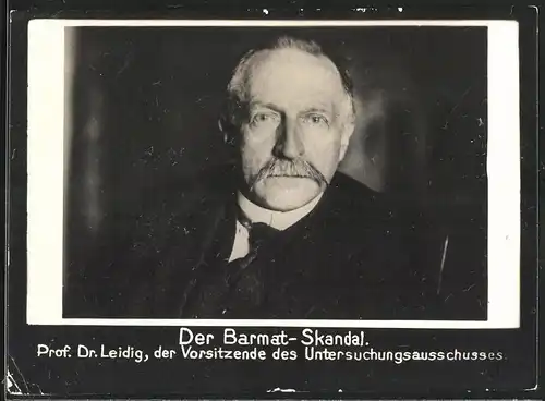 Fotografie Barmat-Skandal, Portrait Prof. Dr. Leidig, der Vorsitzende des Untersuchungsausschuss