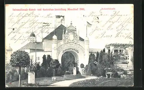 AK Düsseldorf, Internationale Kunst- u. Gartenbau-Ausstellung 1904, Industriehalle