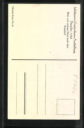 AK Dresden, Jubiläums-Gartenbau-Ausstellung 1926, Ausstellungsgelände mit Fontäne