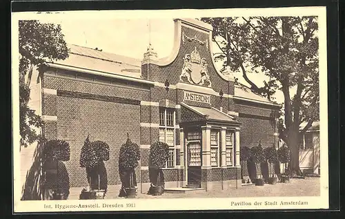 AK Dresden, Internationale Hygiene-Ausstellung 1911, Pavillon der Stadt Amsterdam