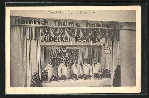 AK Hamburg, Ausstellung 1925, Geschäft Heinrich Thüme, Lübecker Teewurst
