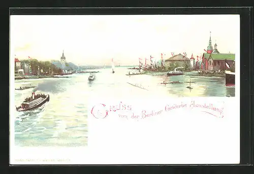 Lithographie Berlin, Gewerbe-Ausstellung, Panorama
