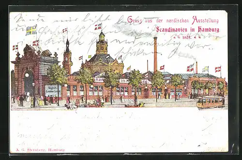 AK Hamburg, Nordische Ausstellung Skandinavien 1903