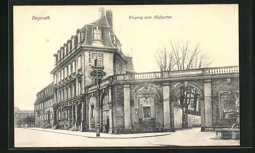 AK Bayreuth, Eingang zum Hofgarten