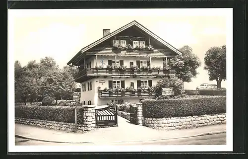 AK Bad Wiessee a. Tegernsee, Partie am Hotel Marinus in der Münchner Strasse 36