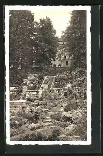 AK Bad Lausick, Terrasse im Kurpark