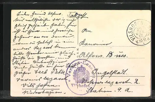 AK Vilshofen, Teilansicht der Stadt und Brücke aus der Ferne