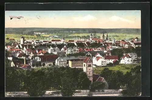 AK Villingen, Ortsansicht mit Häusern und roten Dächern