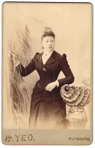 Fotografie H. Yeo, Plymouth, 169, Union Street, Portrait junge Dame in eleganter Kleidung