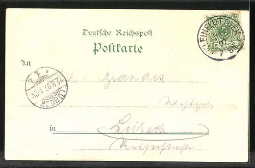 Lithographie Hamburg, Allgemeine Gartenbau-Ausstellung 1897, Eingangstore b. Millerntor & b. Holstentor