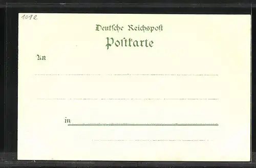 Lithographie Hamburg, Allgemeine Gartenbau-Ausstellung 1897, Ausblick auf die St. Michaeliskirche