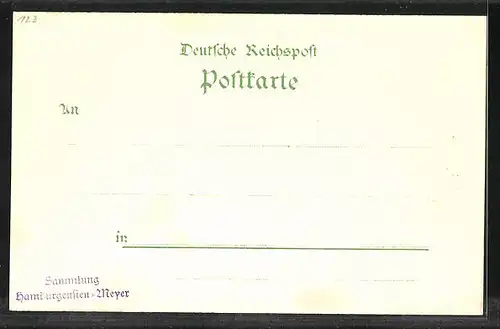 Lithographie Hamburg, Allgemeine Gartenbau Ausstellung 1897, Haupt-Ausstellungs-Gebäude, Hängebrücke