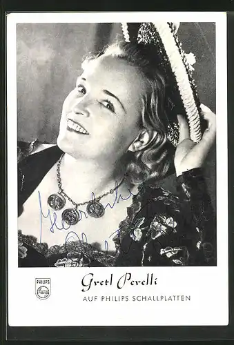 AK Musikerin Gretl Perelli, Autograph